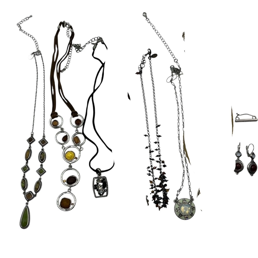 Lia Sophia Lot of 5 Pyrite, Lauryn, Alex, Starry Nights, 1 Jasper Earring, 1 Pin